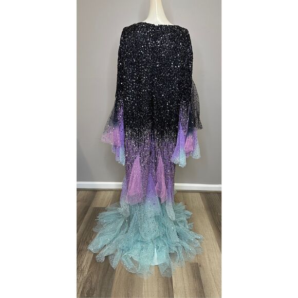 Elegant Black and Purple Maxi Dress - Picture 10 of 16